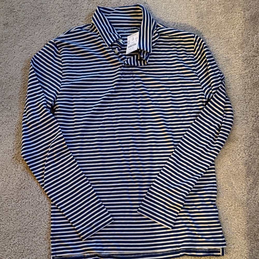 J.Crew Crewcuts Navy and White Kids Striped Polo